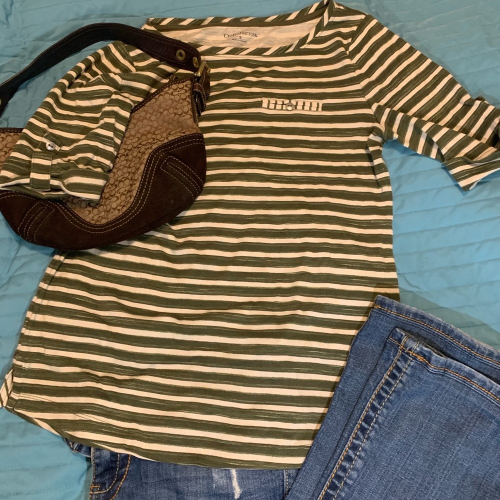 2/$15 Croft and Barrow 3/4 sleeve boatneck shirt